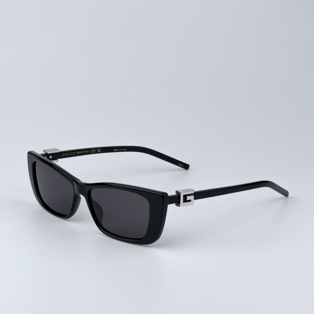Gucci Women BRAND NEW Sunglasses Black Grey Cat Eye GG1681S 001